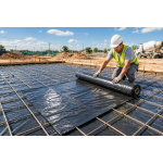 Nylon negro construcción 200 micrones colocado en platea